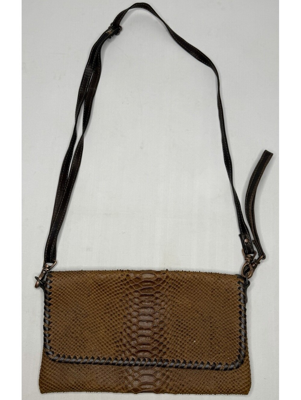 Double J Saddlery Leather Snakeskin Clutch Purse P28